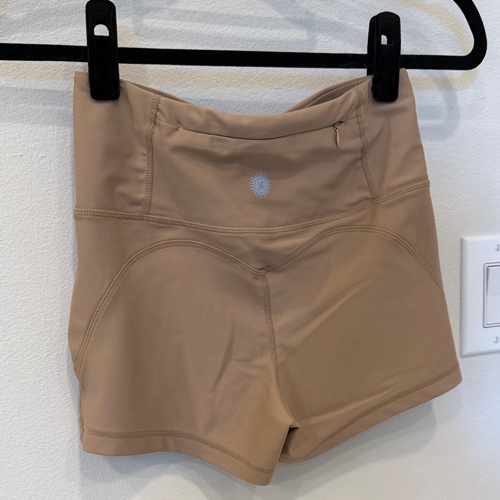 Women's Tan High-Waisted Shorts